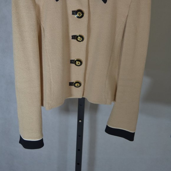 (BEAUTIFUL) ST. JOHN COLLECTION BLACK & TAN SKIRT SET SIZE 6 /6 - Picture 6 of 11